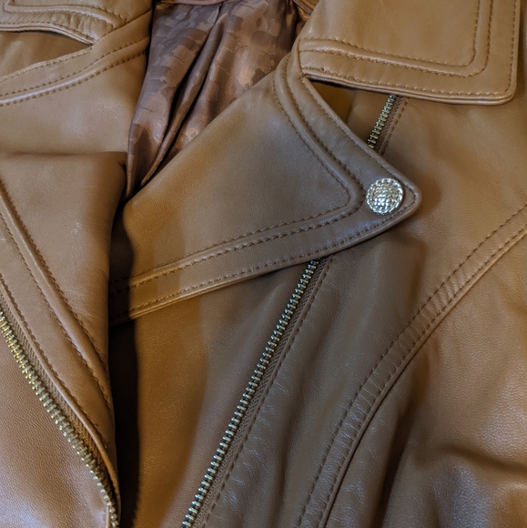 NWOT Karl Lagerfeld Genuine Leather Moto Jacket - Picture 3 of 14